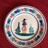 Decorative plate in quimper earthenware hb