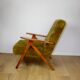 Vintage armchair B-310 VAR vintage khaki / olive long hair Rudy Lis