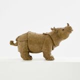 Valérie Courtet rhinoceros sculpture in glazed sandstone circa 2010