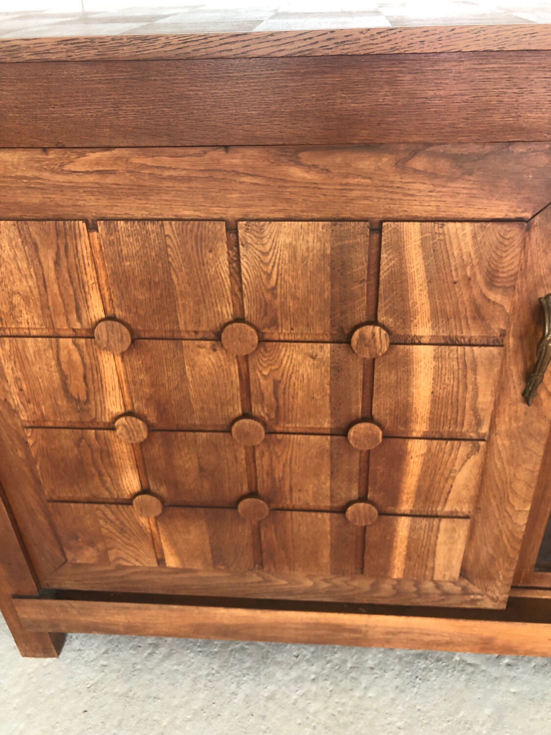 Art deco sideboard with checkered doors and top