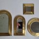 Ensemble de 4 miroirs marocains en laiton vintage 27 cm