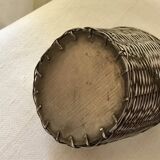 Silver metal woven basket
