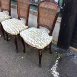 4 Louis XV style chairs with caned backs