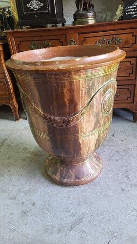 Large glazed terracotta flower pot Boisset Anduze 2002