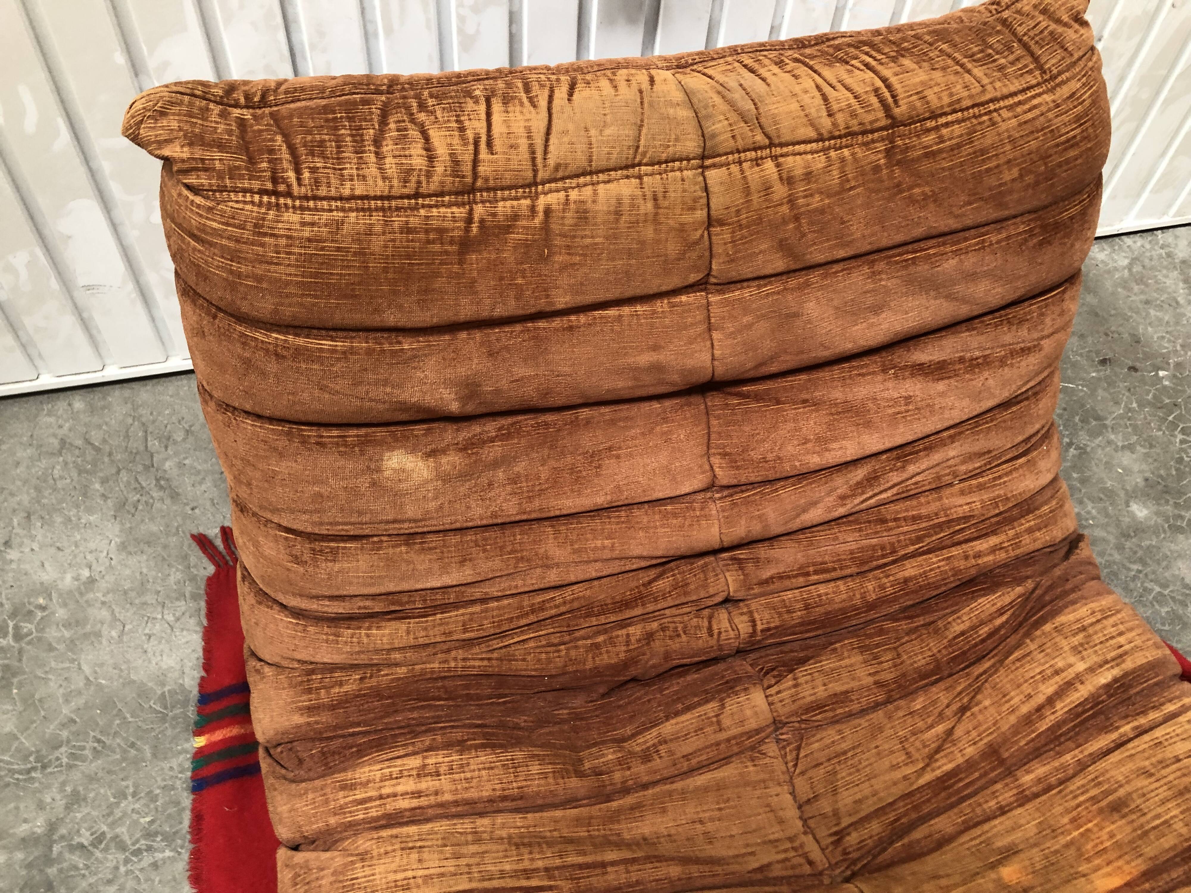 Armchair and pouf Fontana Arte  vintage 1970