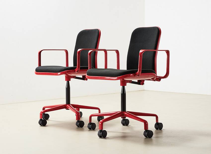 Pair of Supporto Desk Chairs by Frederick Scott for ICF Italy 1976