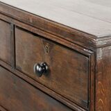 English antique oak chest of drawers / commode from the early 18th century