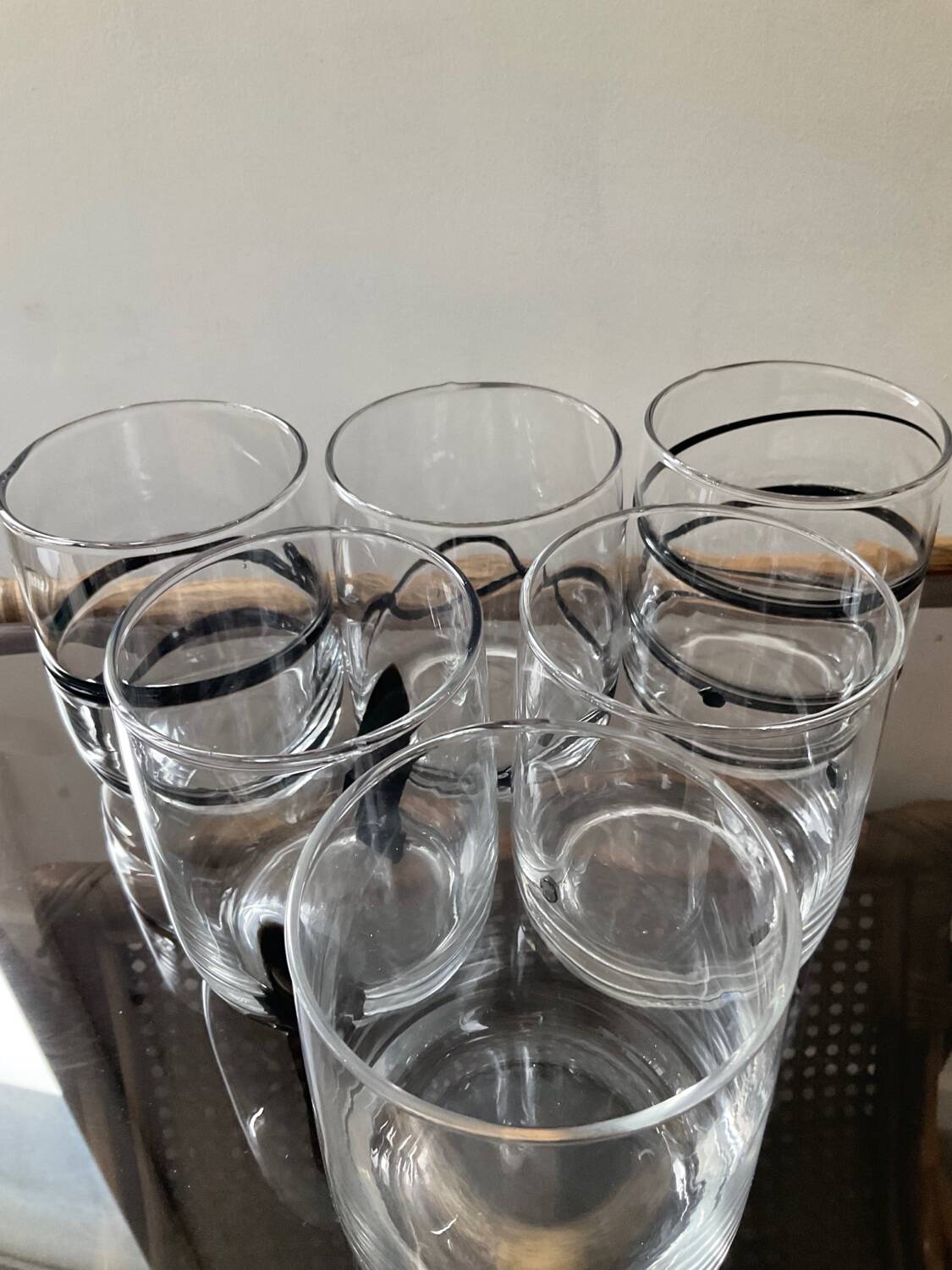 Series of 6 vintage Murano glasses including glass paste