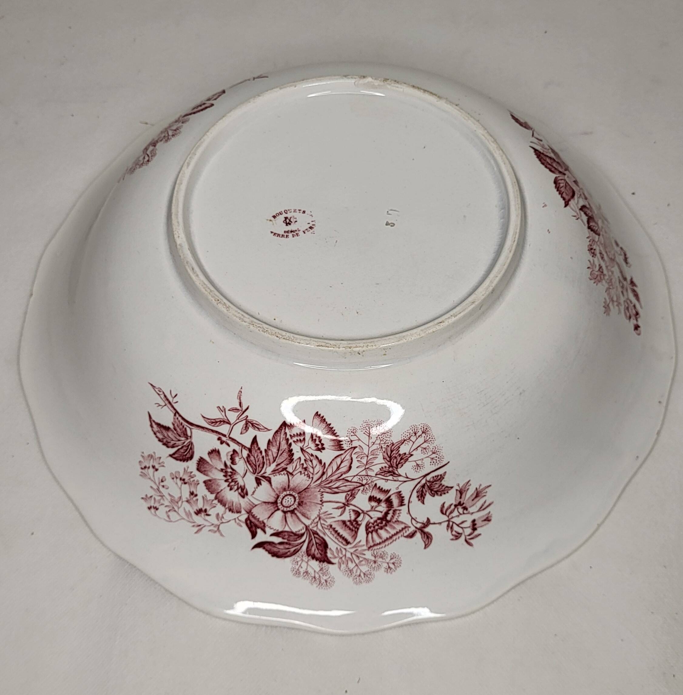 Earthenware basin from Creil & Montereau 19th century