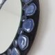 Blue ceramic round mirror 60 70s
