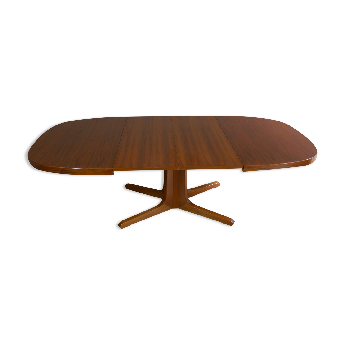 Baumann oval teak table with extensions