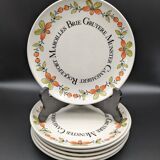 Set of 6 cheese plates Gien vintage ceramic Ma Cuisine