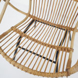 Rohe Noordwolde rattan and metal lounge chair, The Netherlands 1950's