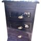 meuble rangement cuisine ou loisirs créatifs 3 tiroirs et 1 tablette en bois massif marron vernissé