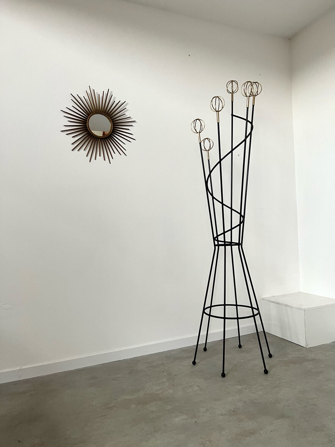 Old metal coat rack design 60s vintage