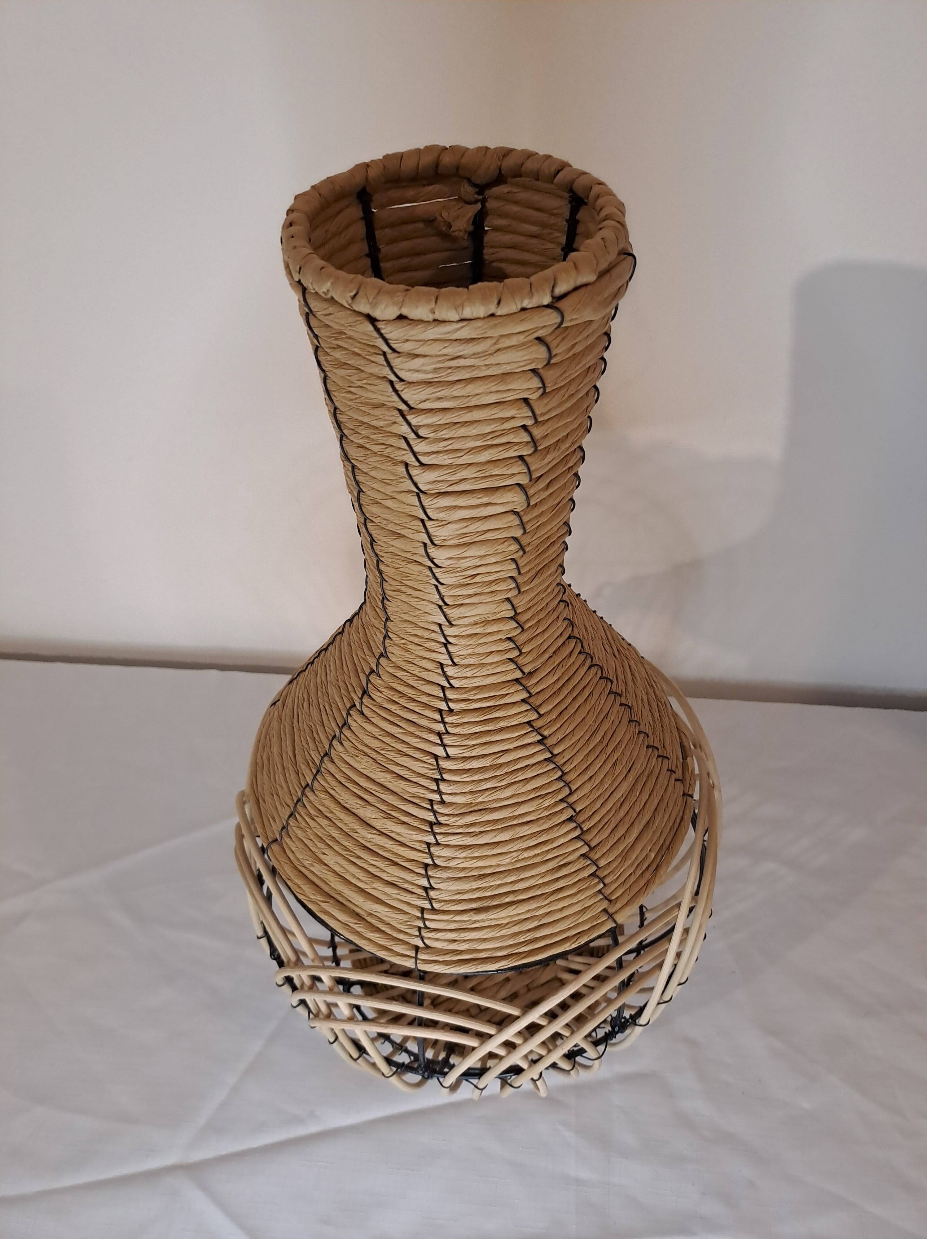 Wicker and rattan decorative vase – modern ethnic style