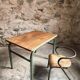 Ensemble bureau et chaise d’écolier vintage – Mobilier scolaire industriel