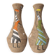 Pair of Fratelli Fanciullacci vases, sgraffito decoration with stylised figures,