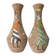 Pair of Fratelli Fanciullacci vases, sgraffito decoration with stylised figures,