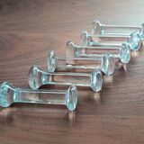 6 vintage pressed glass knife rests