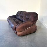 Canapé Okay en cuir d'Adriano Piazzesi, Italie, années 1970