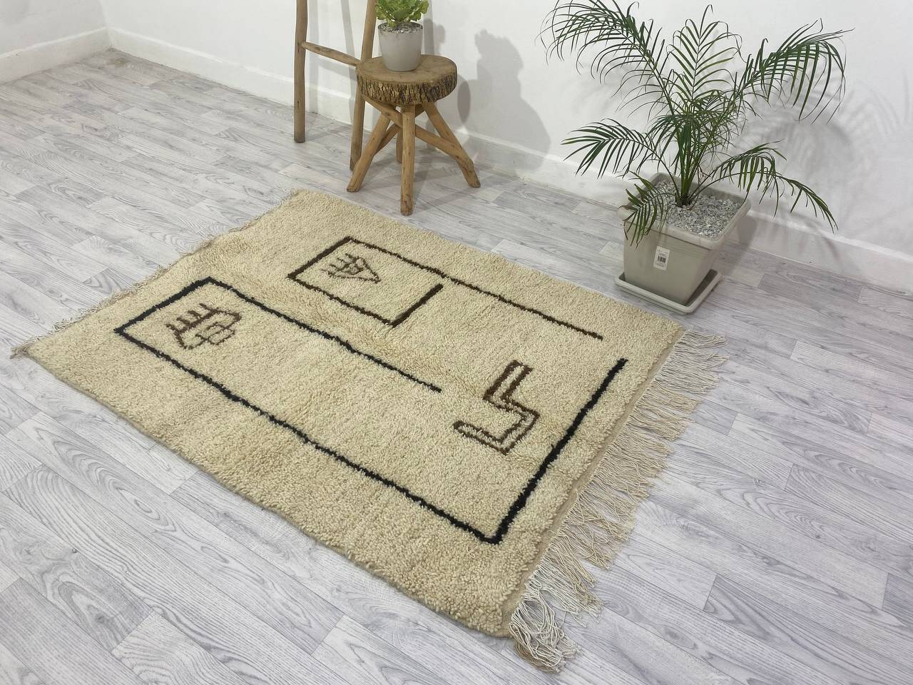 Handmade wool Berber rug 200 X 100 CM