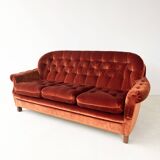 Rust Orange Velvet Couch