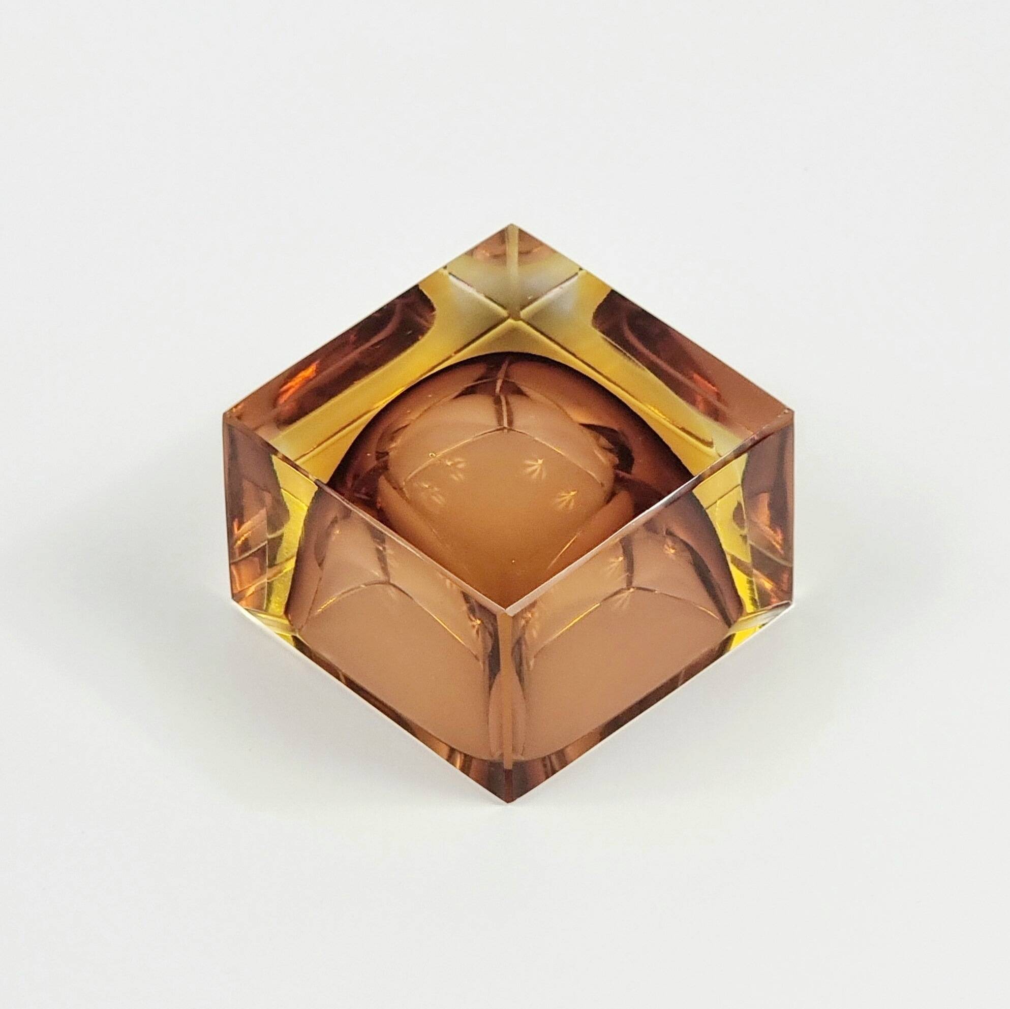Sommerso Murano Glass Ashtray by Flavio Poli for Seguso, Italy, 1970s