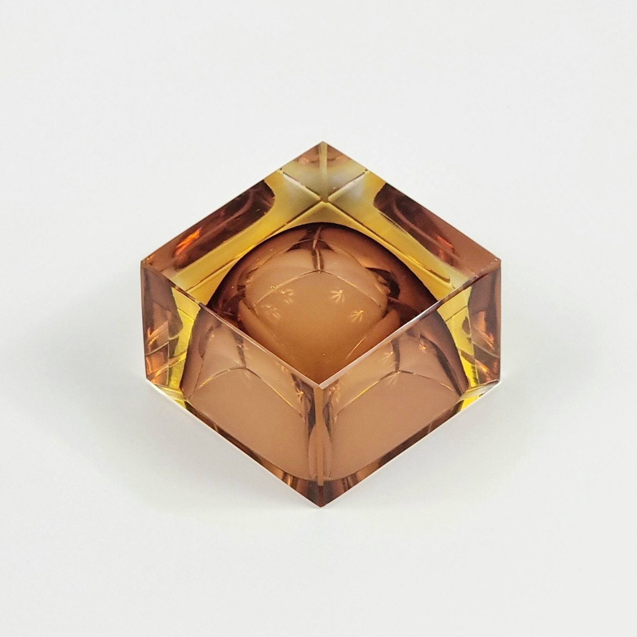Sommerso Murano Glass Ashtray by Flavio Poli for Seguso, Italy, 1970s