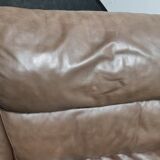 Fauteuil Rolf Benz en cuir brun vintage