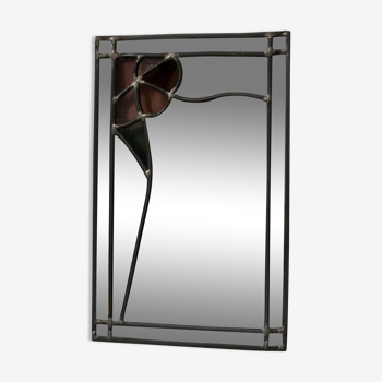 Miroir vitrail, 39x25 cm