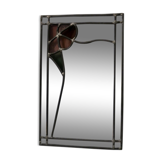 Stained glass mirror, 39x25 cm