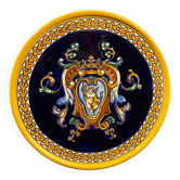 Gien earthenware trivet with Italian Renaissance decor