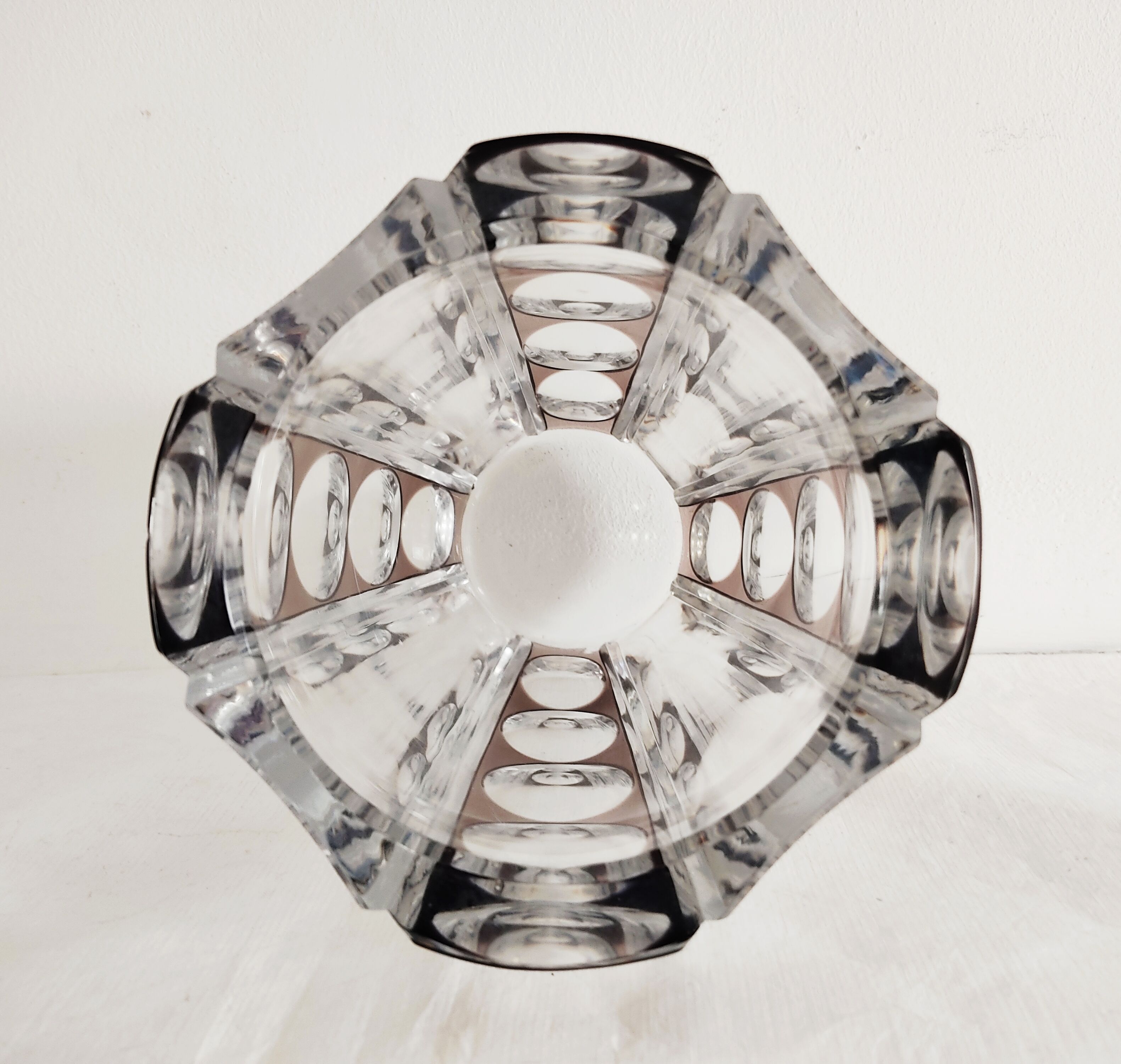 Large crystal vase cut in Val Saint Lambert lozenges