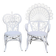 Fauteuil et chaise Peacock en rotin blanc, 1970