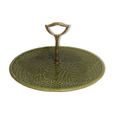 Cheese platter gien france ceramic with handle brass