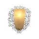 Wrought iron pocket wall sconces featuring a frosted amber glass / metal frame