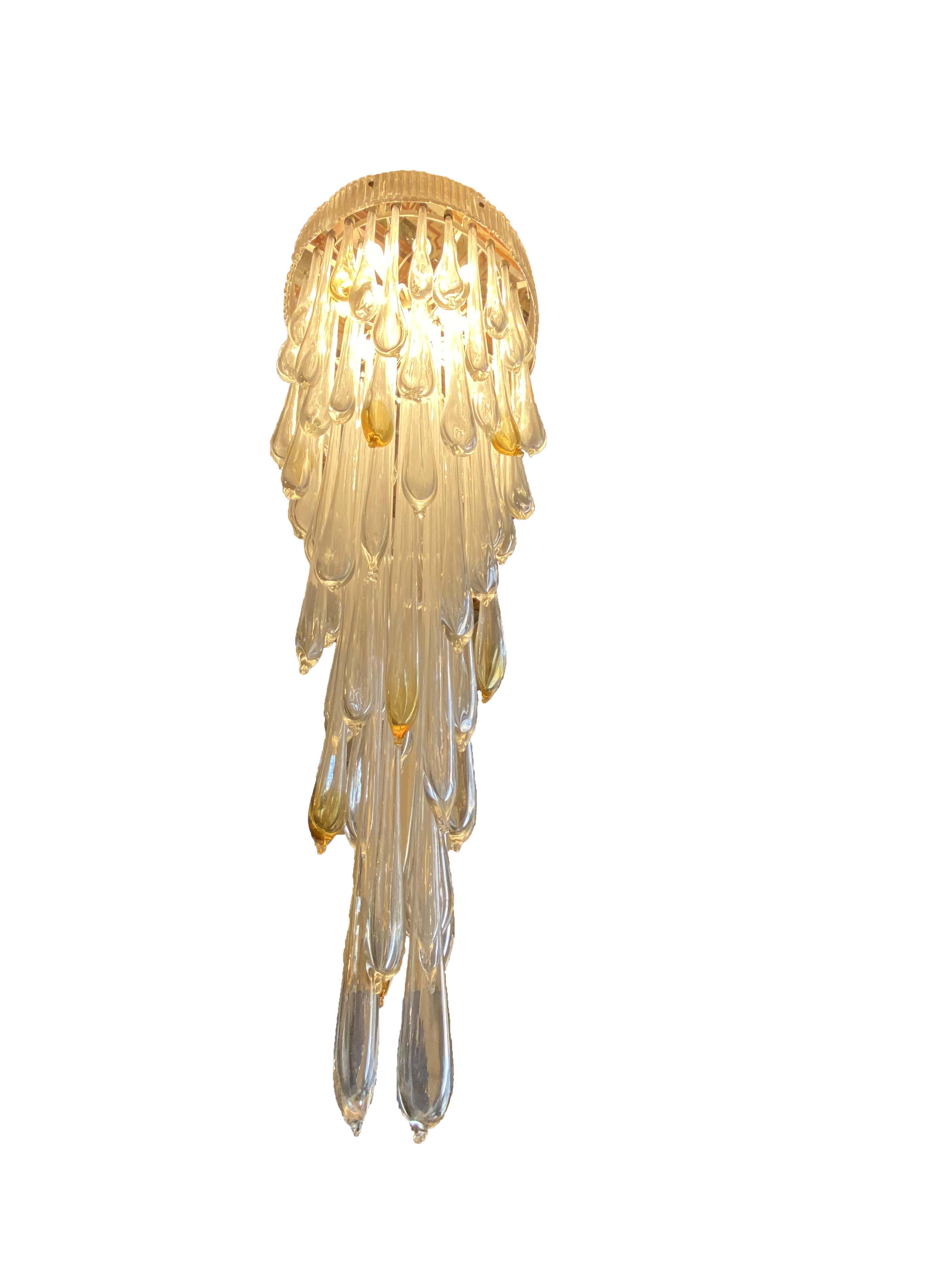 Venini Murano glass chandelier, Italy 1970s