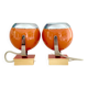Pair of bright orange "Eye-Ball" wall lights - 1970.