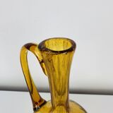 Vintage amber bubble glass vase