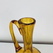 Vase verre bullé ambré vintage