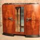 Art Deco 1930 walnut display cabinet