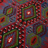 5x10 Blue & Red Vintage Kilim Rug, 154x305Cm