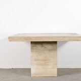 Table géométrique minimaliste en marbre italien du milieu du siècle des années 1970