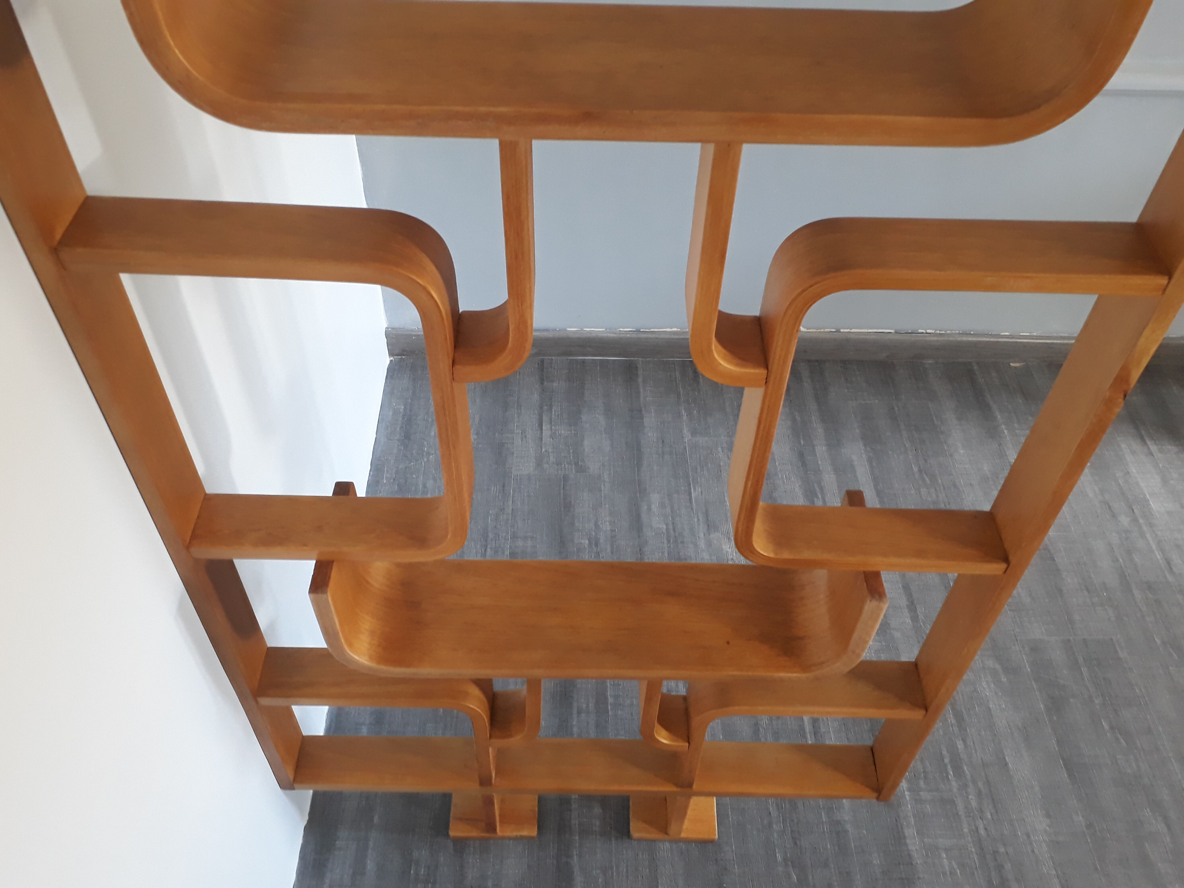 Trellis dyed blond wood by Ludvík Volak vintage 1960