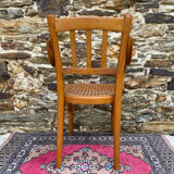 Children's bistro chair in wood and caning