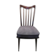 Chaise rénovée acajou velours gris