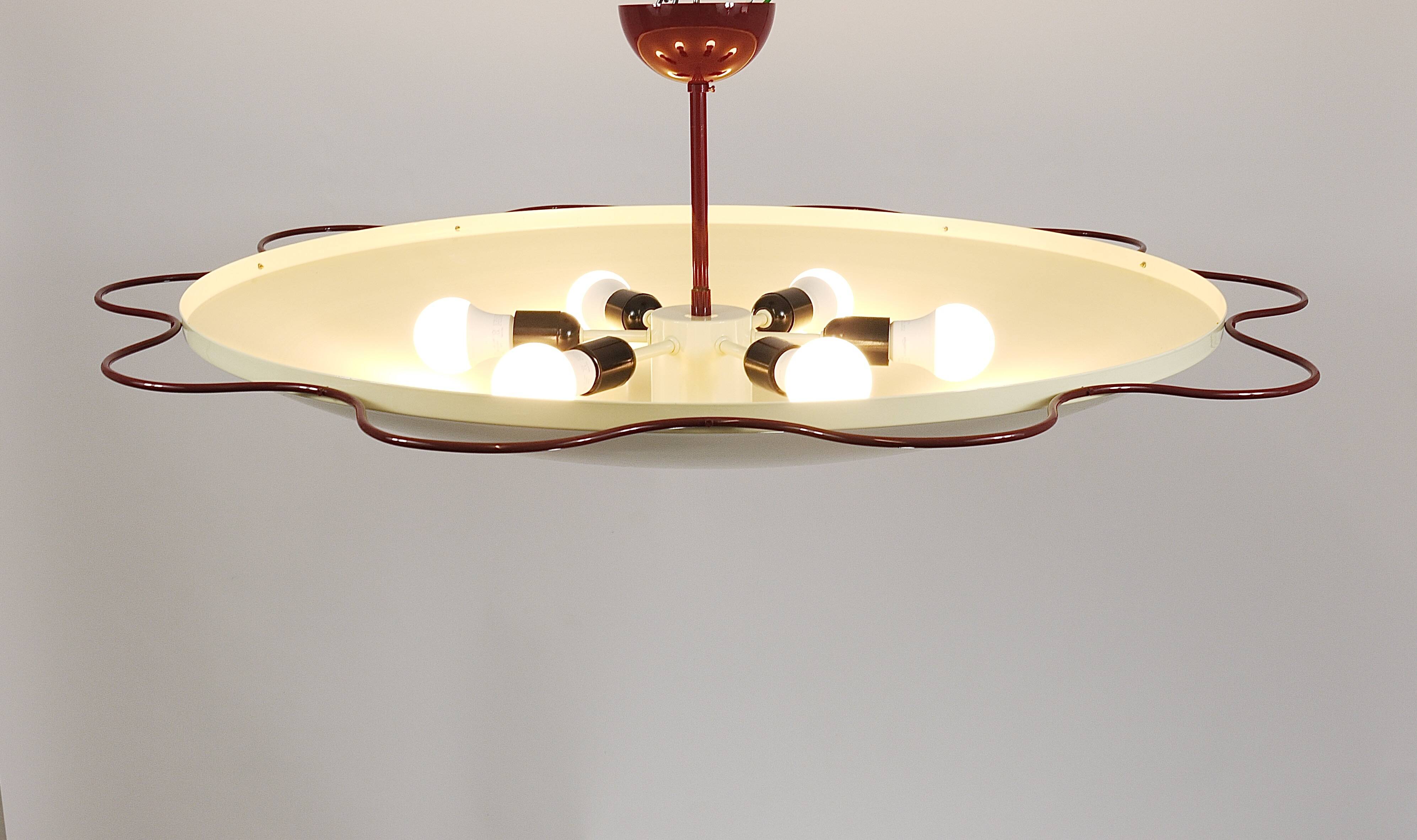 Large flush mount indirect light ceiling fixture from the Filmcasino in Vienna, 1950s.