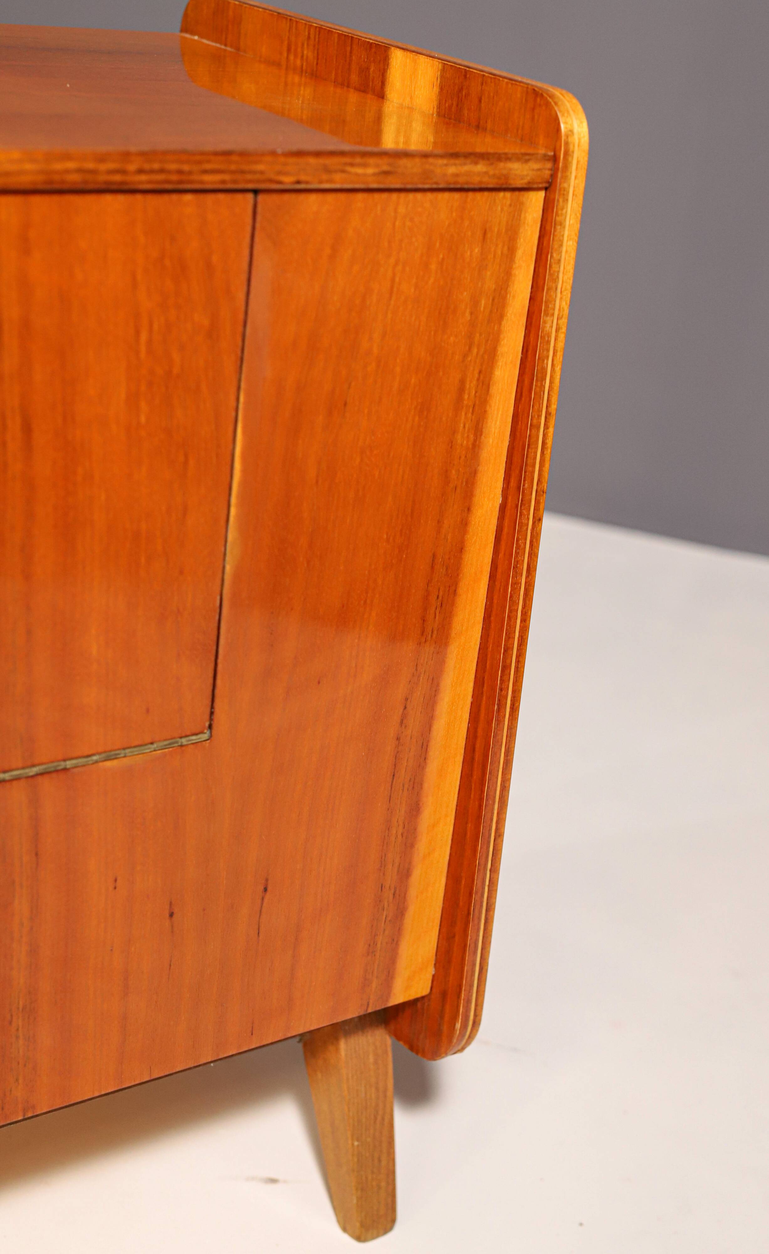 Vintage walnut sideboard, chest of drawers by František Jirák, 1970s, Czechoslovakia