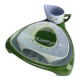 Rare Art Nouveau ceramic 3-piece asparagus set by Julius Dessler, Austria